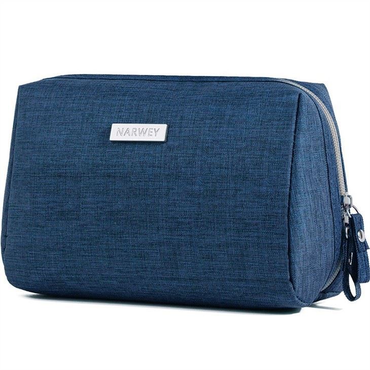 blue cosmetic bag